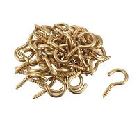 sourcingmap Dia 1,9mm long fil 16mm plaqué laiton fer crochet vis autotaraudeuse 50pcs