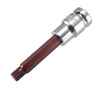 Sourcingmap Douille triple cannelure carrée 1,27 cm x M10 (10 mm) Embouts en acier S2 CR-V Longueur 10,2 cm Utilisation avec clé à cliquet, barre coulissante, tige d'extension