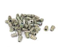 sourcingmap Écrous Fileté Insert M4x10mm Hexagonal Douille à visser Fil Insert écrou 50 Pièces Pour Bois