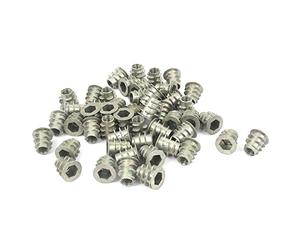 sourcingmap Écrous Fileté Insert pour meuble bois M5 x 10 mm 50pcs