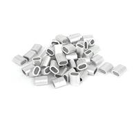 sourcingmap Fil de 4 mm corde Aluminium viroles manches ton argent 50 pcs