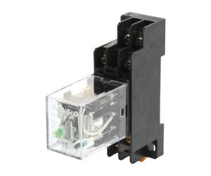 sourcingmap HH52P Relais de puissance Bobine DC 24 V 8 broches 2NO 2NC avec douille de sol PYF08A