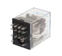 sourcingmap HH54P DC 24V Ressort 14 Broches 4PDT Vert Indicateur LED Relais De Puissance 5A 240VAC 28VDC