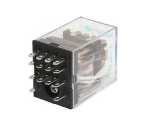 sourcingmap HH54P DC 24V Ressort 14 Broches 4PDT Vert Indicateur LED Relais De Puissance 5A 240VAC 28VDC
