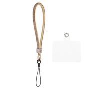 SourcingMap Lanière universelle pour téléphone - Sangle amovible à paillettes pour bricolage, écouteurs, porte-clés, porte-monnaie, portefeuille, doré