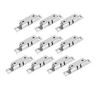Sourcingmap Lot de 10 loquets à double boule en laiton pour porte de placard Argenté 70 mm