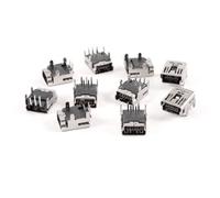 sourcingmap Lot de 10 Mini USB Type B femelle 5 broches, connecteur à Angle droit Jack à chaud