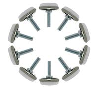 Sourcingmap Lot de 10 Pieds de nivellement à vis M6 x 20 x 30 pour Meubles, Pieds de Protection de Sol réglables pour Table, Chaise, Bureau
