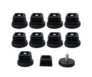 Sourcingmap Lot de 10 pieds de nivellement carrés réglables 40 x 40 mm