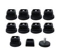 sourcingmap Lot de 10 pieds de nivellement de 40 x 40 mm avec tube carré pour meubles et pieds de canapé