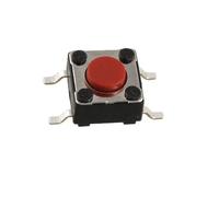 sourcingmap Lot de 10Rouge Interrupteur Bouton Poussoir momentané Tact tactile Surface Mounted Devices SMT PCB 4broches 6x 6x 4.3mm