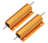 Sourcingmap Lot de 2 boîtier en aluminium résistance 100 W 1 K Ohm Wirewound Doré pour LED de remplacement de convertisseur 100 W 1 K RJ