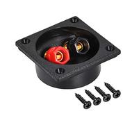 Sourcingmap Lot de 2 connecteurs carrés à visser pour enceinte Noir