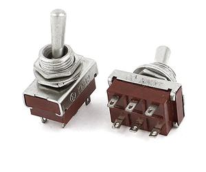 sourcingmap Lot de 2 interrupteurs à bascule - 6 bornes DPDT - 2 positions on/off - AC 250 V, 5 A