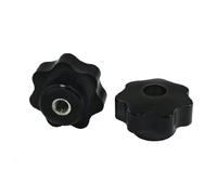 sourcingmap Lot de 2 Noir/argenté M8 40 mm Dia de trou étoile Bouton de serrage