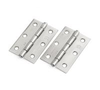 sourcingmap Lot de 2 pliant en acier inoxydable Cabinet Charnière de porte 64 mm x 43 mm