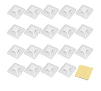 sourcingmap Lot de 20 attache-câbles auto-adhésifs Blanc Contour Base de support 24 x 24 x 7,8 mm