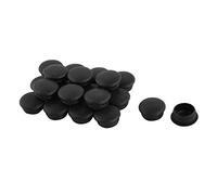 sourcingmap Lot de 20 Embout Pied de Meuble Bouchon Plastique pour tuyau Fin de verrouillage 15mm Dia Trou Noir