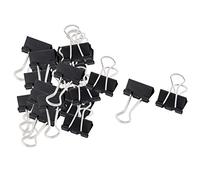 sourcingmap Lot de 24 pinces double clip métalliques Accessoires de bureau 20 mm Noir