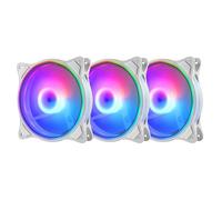 Sourcingmap Lot de 3 ventilateurs de processeur 4 broches PWM pour ordinateur Blanc 5 V 120 mm