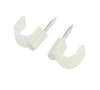 sourcingmap Lot de 40 9 mm Diamètre câble en plastique blanc Cercle Nail Clips