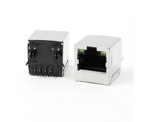 Sourcingmap Lot de 5 connecteurs 8P8C RJ45 Ethernet LED PCB Connecteur 2 Prises de Support Vertical