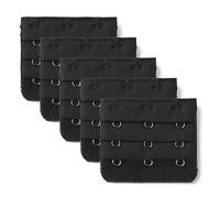 Sourcingmap Lot de 5 crochets 3 rangées pour sous-vêtements, soutien-gorge, sangle d'extension et boucle pour femme, noir, taille unique, Noir, taille unique