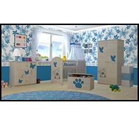 Sourcingmap Lot de 5 meubles de bébé - Lit bébé + Matelas + Armoire + Commode + Boîte à jouets (modèle 1)