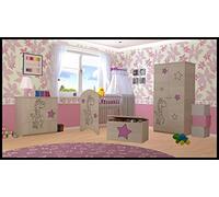 Sourcingmap Lot de 5 meubles de bébé - Lit bébé + Matelas + Armoire + Commode + Boîte à jouets (modèle 8)