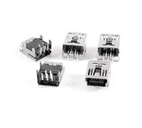 sourcingmap Lot de 5 Mini USB Type B femelle 5 broches, connecteur à Angle droit Jack à chaud