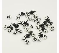 Sourcingmap Lot de 50 boutons en acrylique Motif empreintes de pattes Noir 12 x 13 mm