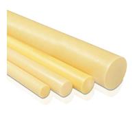 Sourcingmap Lot de 6 tiges en plastique en nylon moulé 1,6 cm de diamètre extérieur x 61 cm de longueur Jaune