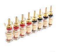 Sourcingmap Lot de 8 connecteurs plaqués or pour caisson de basses 4 mm Noir et rouge
