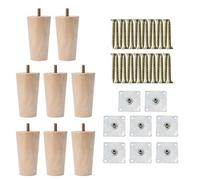 Sourcingmap Lot de 8 Pieds de Meubles Ronds en Bois Massif de 10,2 cm pour canapé, Chaise, Table, Placard, Armoire