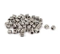 sourcingmap M3 x 3mm Cone Point Hex Prise Set Vis sans tête Tonalité argentée 50 Pcs