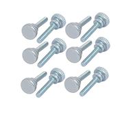 Sourcingmap® M4 x 20 mm en acier au carbone Plat Entièrement filetée Vis à tête moletée 12 pcs