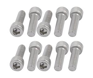 Sourcingmap M6 x 20 mm 0,75 mm Pitch en acier inoxydable 304 Hex Socket Head Cap Vis Boulons 10 pcs