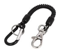 sourcingmap Mousqueton métal ressort anneau porte-clé Porte-clés bobine crochet noir clip