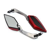 sourcingmap Paire Cadre Noir Rouge Moto universelle arrière côté Miroir 8mm 10mm