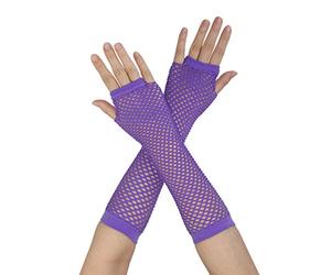 Sourcingmap Paire de mitaines en maille pour femme - Style années 80 - Violet
