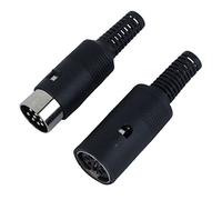 sourcingmap Paire Noir-DIN 8 Broches mâle-Connecteur AV Prise Audio