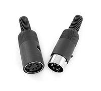 Sourcingmap Paire Noir Plastique DIN 7 Broches mâle/Femelle Audio vidéo AV Adaptateur 6 mm