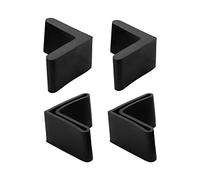 Sourcingmap Patins de fer d'angle en forme de L en caoutchouc Pieds protecteurs 25 x 25 mm 4 pcs Noir