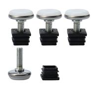 Sourcingmap Pieds de nivellement 20 x 20 mm Tube carré inserts kit meubles Glide réglable Leveller pour jambe de bureau 4 ensembles
