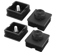 sourcingmap Pieds de Nivellement Meuble Réglable Pied Réglable Patin de meuble Jambe Pied de Table Chaise Base Protection Plancher Carré en Plastique Insérez Tube 50 x 50 mm kit de 4pcs