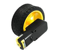 sourcingmap® Pneu noir jaune seul arbre de roue Motoréducteur DC 20RPM 40mA 3V