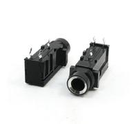 Sourcingmap Remplacement Noir PCB Montage 6.5mm 3 Bornes Prise Jack Audio 2Pcs