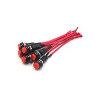 sourcingmap Tête ronde rouge 6pcs 2 fils-Corne Bouton poussoir Interrupteur momentané pour voiture