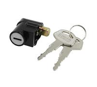 sourcingmap Verrou moto en acier inoxydable deux clés pour GN125 Noir