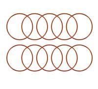 sourcingmap VMQ Lot de 10 joints toriques en silicone Diamètre extérieur 55 mm Diamètre intérieur 51 mm Largeur 2 mm Rouge